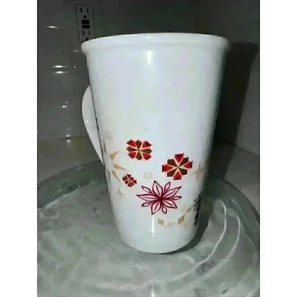 Starbucks Coffee Mug Cup Christmas Holiday 12 oz 345 ml Red Snowflakes - Picture 5 of 9